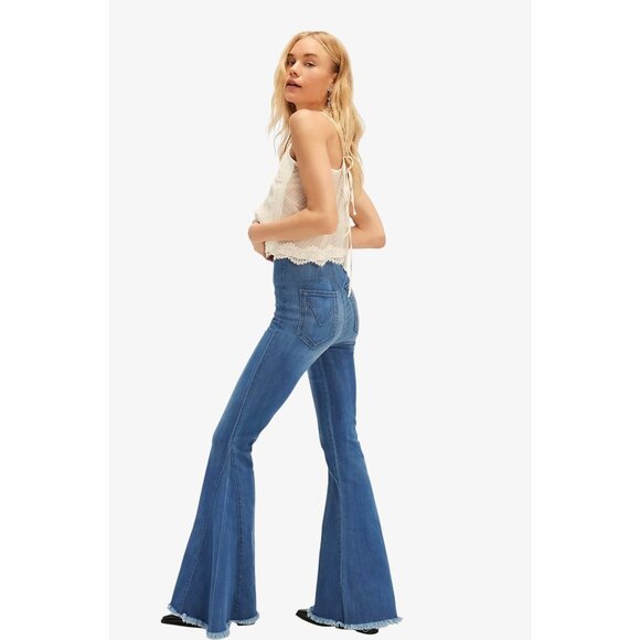 Show Me Your Mumu Berkeley Bell Jeans Med Wash Rainstorm Ultra Flares 26 - Picture 3 of 15